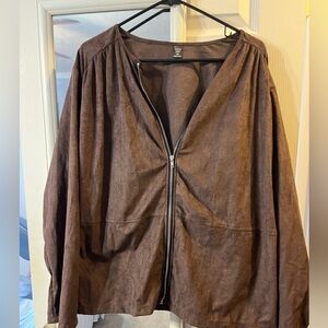 Shein full zip brown jacket 4xl